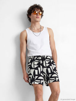 K?sa Boy Desenli Erkek Deniz ?ortu