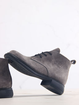 Ботинки 308.патрицияbl.Серый замок замша/байка