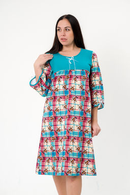 Ночная сорочка женская из футера Эмма изумрудно-бордовый - Амадэль фото 11