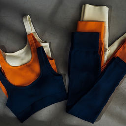 Легинсы женские спортивные в рубчик ONLYTOP, размер 44 (M), синие