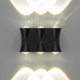 Бра BayerLux «Бисо», 6хLED, 6 Вт, 4000К, IP66, чёрный, 14×4.5×8 см