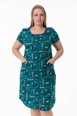 Халат М325393иб изумрудный/белый