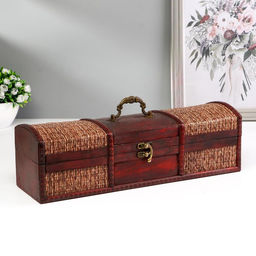 Шкатулка подарочная под бутылку «Сундучок», дерево, 36×11×11 см