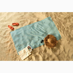 Пештемаль Полосы 100х180 см, голубой - Lovelife фото 9