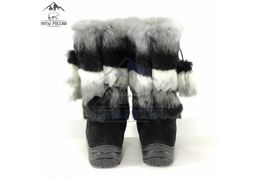 Сапоги унты Шиншилла,натуральная замша, натуральная овчина, литая подошва