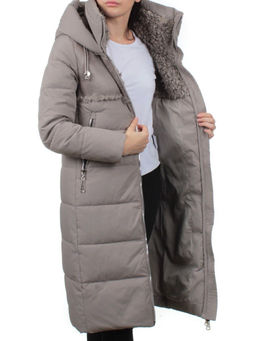 23-636 GRAY/BEIGE Пальто зимнее женское (холлоффайбер 150 гр., искусственная дубленка) - Fashion фото 7