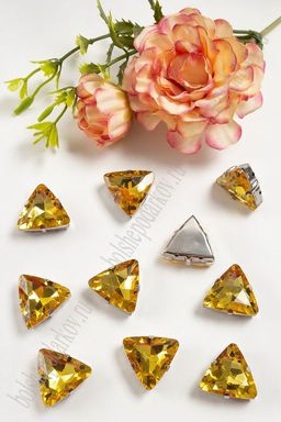 Стразы пришивные 18 мм "Треугольник" (10 шт) SF-3765, золото №14