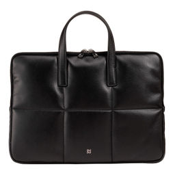 Итальянская кожаная сумка-портфель для ноутбука DuDu серии Togean | черно-розовый