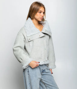 Дублёнка #КТ7580 (1), серо-голубой - Dommod фото 2