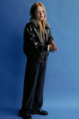 BOMBER JACKET WITH FAUX FUR COLLAR - Zara фото 11