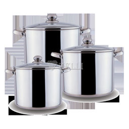 Набор посуды нерж. "Kelli" 6 пр со стекл. крышками (7,5л/9,5л/12л) арт. KL-4104