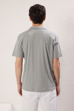 TRENDYOL MAN Ekru Regular/Normal Kesim Dokulu Basic Polo Yaka T-shirt TMNSS25PO00000 - Trendyolmilla фото 4