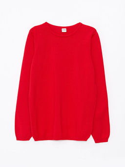 Bisiklet Yaka Basic Uzun Kollu K?z ?ocuk Triko Kazak