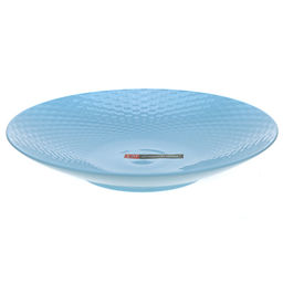 "ДМ" Блюдо фарфоровое "Плетенка-колор" д205мм, h35мм, голубой (Китай)