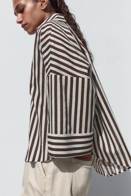 WIDE-SLEEVE LINEN BLEND SHIRT - Zara фото 47