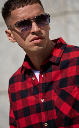 Рубашка фланель F121-0460 red-black - Fine joyce фото 3