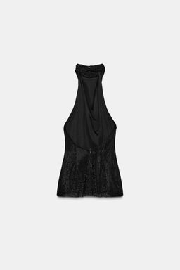 HALTER TOP WITH RHINESTONES - Zara фото 8