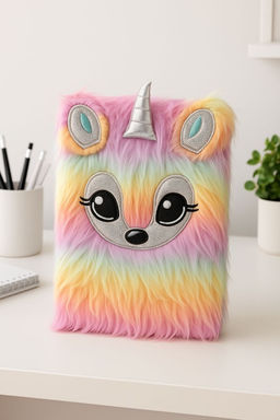 Блокнот плюшевый Rainbow lama, 21,5х14,5 см, плотность 80 гр.