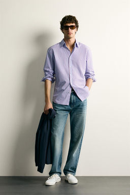 CAMISA REGULAR FIT RAYAS CONTRASTE / Rayas