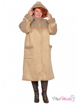 Пальто-дубленка Модель №2070 размеры 44-84 - Plusmoda фото 4