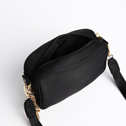 Сумка молодёжная текстильная NK классика, 19*14*6 см, черный цвет - Nazamok фото 6