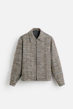 TEXTURED ZIP-UP OVERSHIRT - Zara фото 7