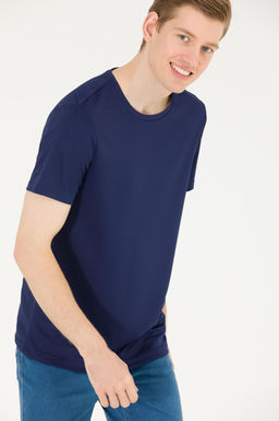 Мужская темно-синяя футболка с круглым вырезом - U.s. polo assn фото 2