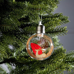 Ёлочный шар Олень, d=8 см, 1 LED, от батареек, свечение тёплое белое - Luazon lighting фото 3