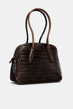 EMBOSSED LEATHER BOWLING BAG - Zara фото 7