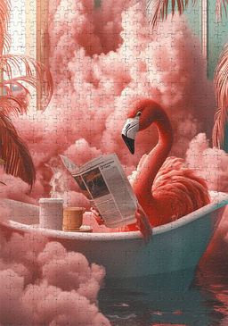 ФРЕЯ Пазл 1000 элемент. PZL-1000/82 Фламинго на релаксе