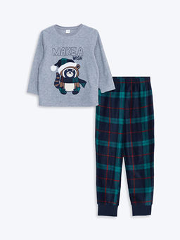 Bisiklet Yaka Polar Erkek ?ocuk Pijama Tak?m?