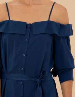 Lacivert Dokuma Elbise - Pierre cardin фото 6