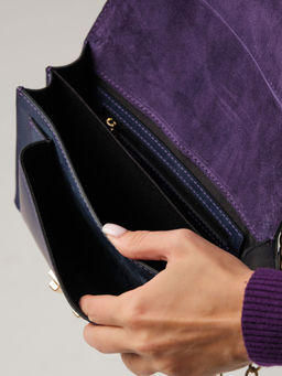 Кожаная сумка Azaro 90495 фиолетовый цветок