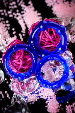 Набор колец TOYFA A-toys, TPE, синий, 3,5/3/2 см  фото 7