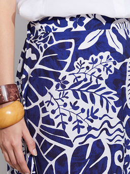 Beli Lastikli ?i?ekli Kad?n Etek