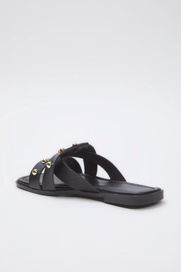 Trendyol Shoes Siyah Gold Trok Tasl? Kad?n S?k Terlik TAKSS25TE00032 - Trendyolmilla фото 6