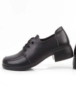 03-YDN15-22 BLACK Полуботинки женские (натуральная кожа)