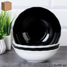 Набор суповых тарелок 4 штуки 480 мл 152 мм Классика ИНЬ ЯНЬ / HW60 (WHITE)/B-LHBW60 /уп 18/