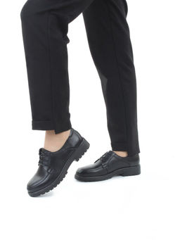 03-DYL85-1 BLACK Полуботинки женские (натуральная кожа)