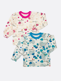 (Уп. 2 шт) Джемперы супрем для девочек, арт.C-JM029(2)-SU, голубой и розовый