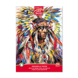 АКЦИЯ Цена за 20 шт. Альбом для рисования с бумагой для акварели на клею ArtBerry® Индеец, А4, 20 листов