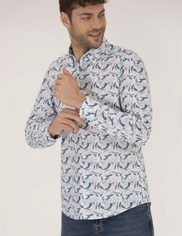 Pembe Slim Fit Uzun Kollu G_mlek - Pierre cardin фото 3