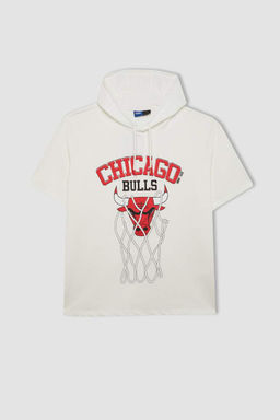 DeFactoFit Футболка оверсайз с капюшоном и короткими рукавами NBA Chicago Bulls фото 6