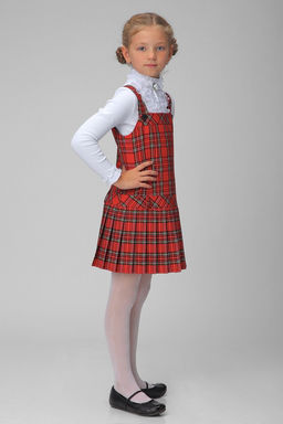 Красный сарафан для девочки Инфанта, модель 0201