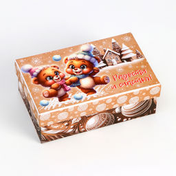 Набор подарочных новогодних коробок 10 в 1 Зверята, 32.5?20?12.5 - 12?7?4 см