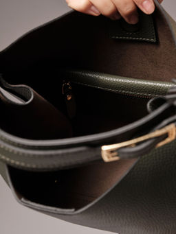 Сумка кожаная Deboro 30994 зеленый мох