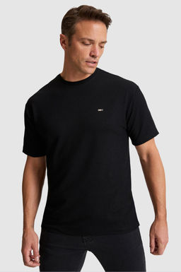 Erkek Siyah Comfort Fit Bisiklet Yaka Ti__rt