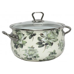 Белая роза Кастрюля глубокая 2.1 л. стекл./кр.*6 2362 /INTEROS/