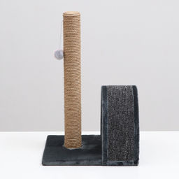 Когтеточка «Столбик», 35×30×54 см, с дугой и игрушкой, МИКС