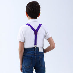 Подтяжки детские «Выбражулька», ширина 2.5 см, бабочка, фиолетовая